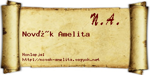 Novák Amelita névjegykártya